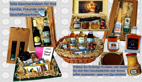 Regionale Geschenkkörbe und -kassetten für jeden Anlass! Firmenmäßig wie privat.  