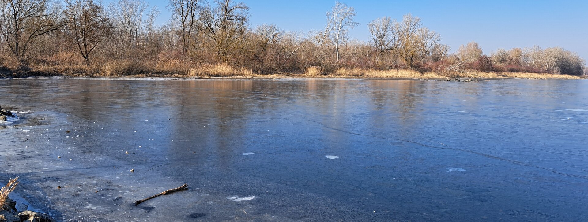 Wasserlandschaft Donau-Au Winter